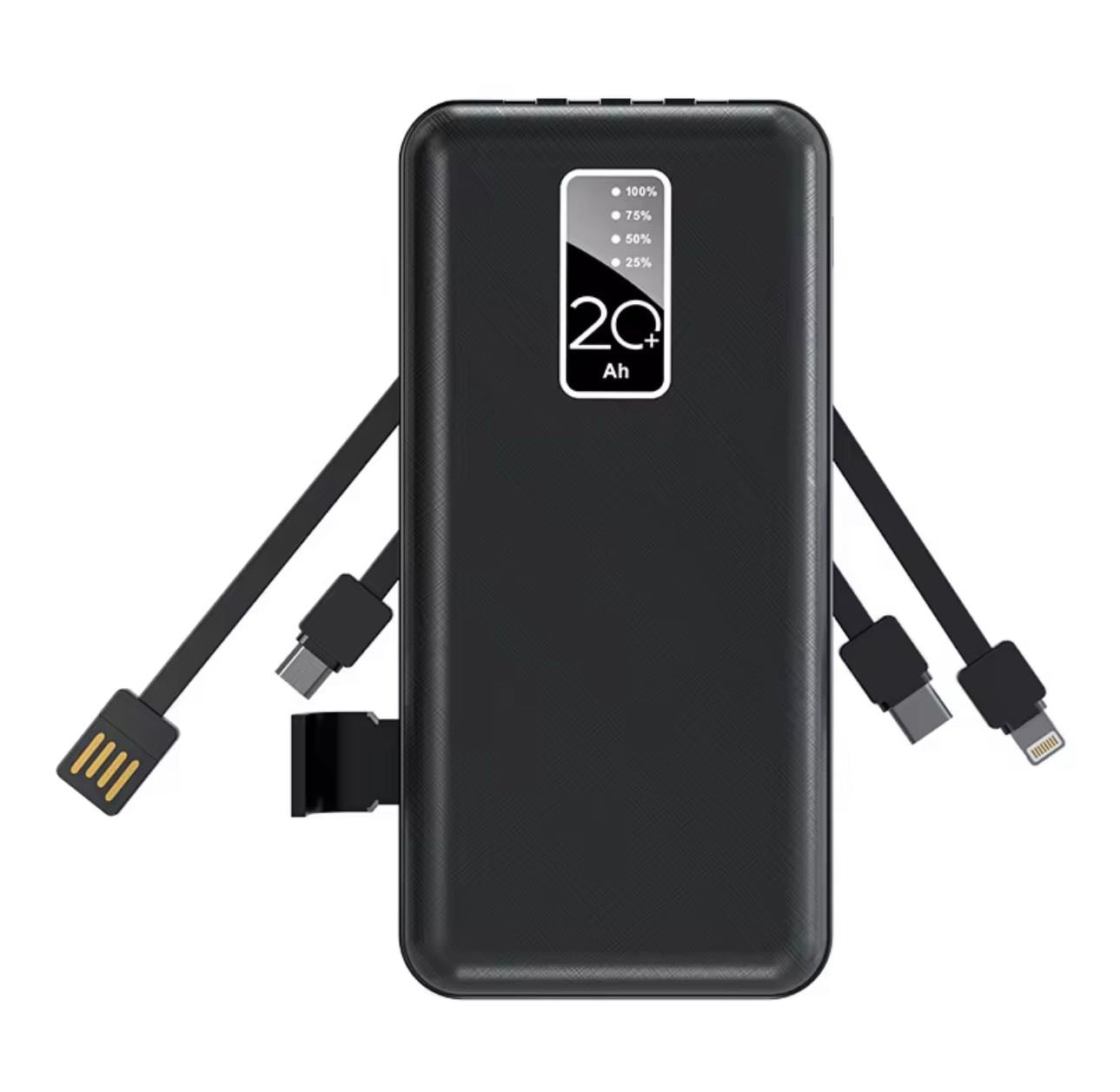 Power Bank with cables. Always have a back-up phone charge when travelling.