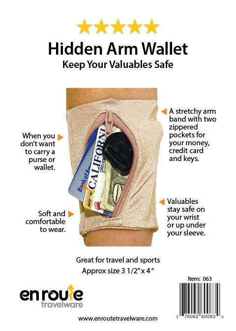Hidden Arm Wallet Tan (#063) - En Route Travelware