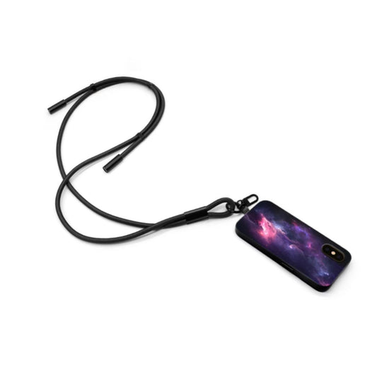 Anti-theft neck lanyard and power cord.  Two in one.  Deter phone theft.