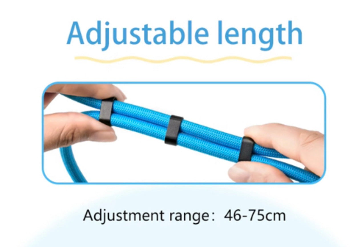 Anti-theft neck lanyard and power cord.  Two in one.  Deter phone theft.